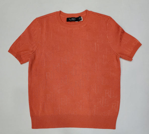 Women's Polo Ralph Lauren Orange S/S Knitted Sweater Shirt - Unique Style
