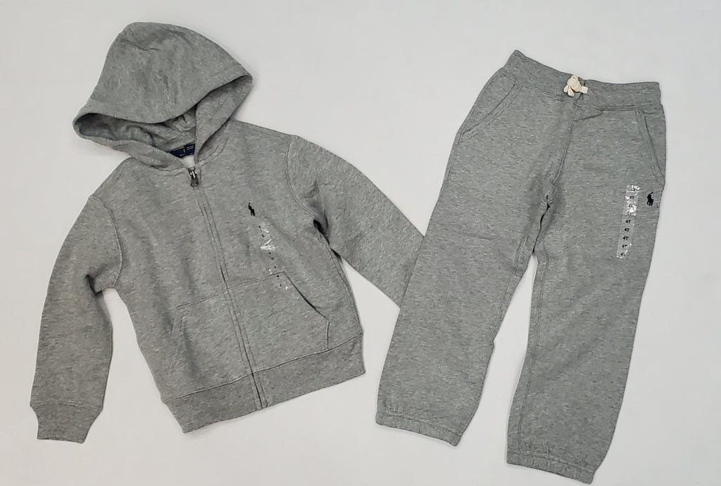 Nwt Kids Polo Ralph Lauren Grey Small Pony Sweatsuit (2T-7T)
