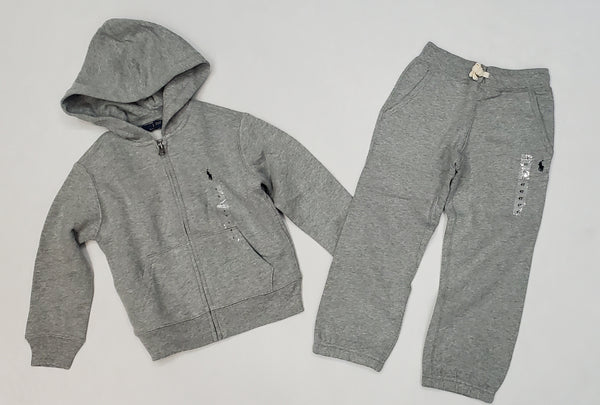 Nwt Kids Polo Ralph Lauren Grey Small Pony Sweatsuit (2T-7T)