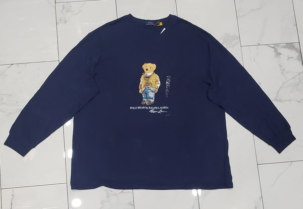 Nwt Polo Big & Tall Navy Teddy Bear Long Sleeve Tee - Unique Style