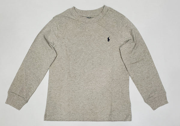 Nwt Kids Polo Ralph Lauren Grey Small Pony L/S Tee (2T-7T) - Unique Style