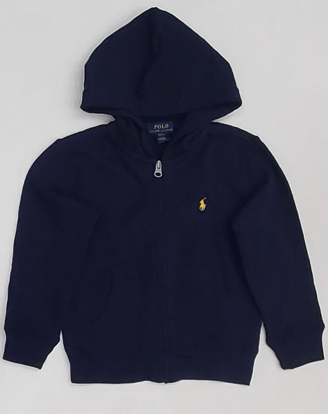 Nwt Polo Ralph Lauren Polo Navy/Yellow Small Pony Hoody (2T-7T) - Unique Style