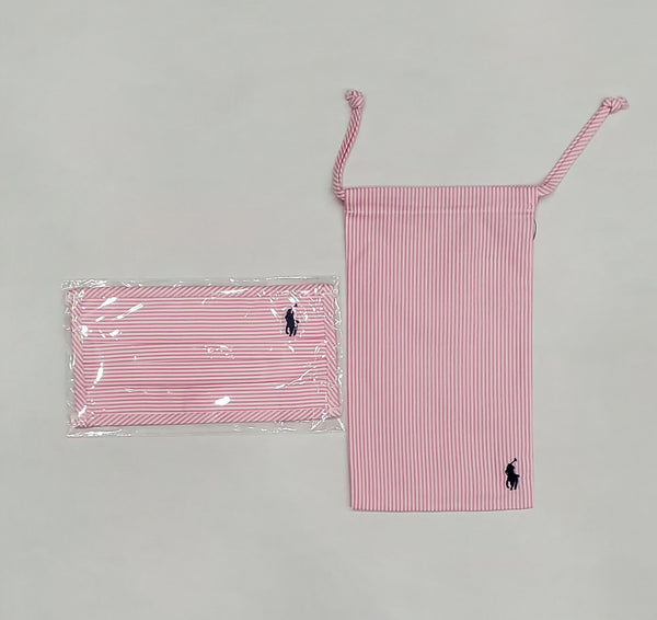 Polo Ralph Lauren Pink/White Pinstriped Mask w/Carrying Bag - Unique Style