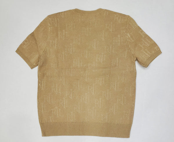 Women's Polo Ralph Lauren Tan S/S Knitted Sweater Shirt - Unique Style
