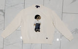 Ralph Lauren Purple Label Women's Bear Patch Knitted Cream Sweater - Unique Style