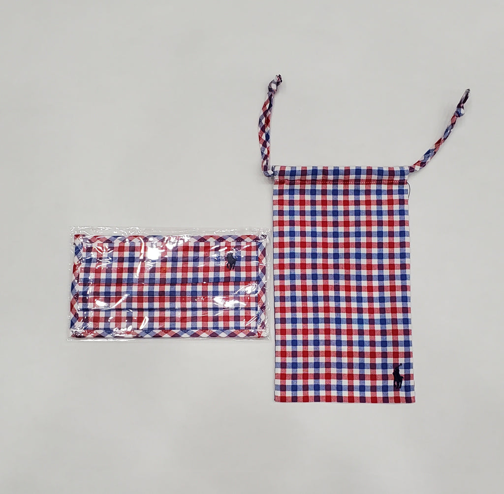 Polo Ralph Lauren Plaid Mask w/Carrying Bag