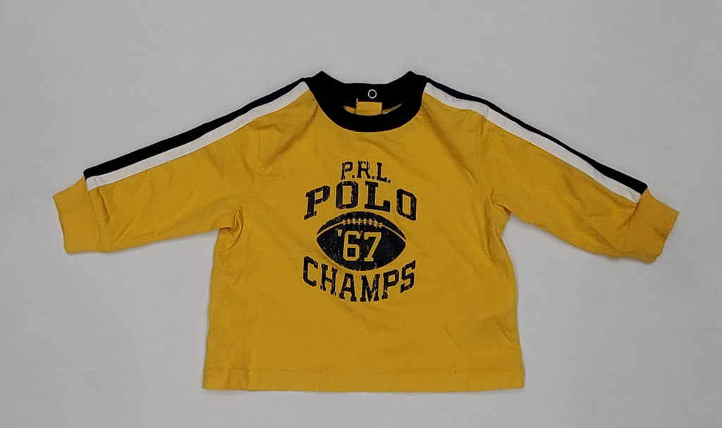 Nwt Kids Polo Ralph Lauren Yellow L/S Tee (0-24M)