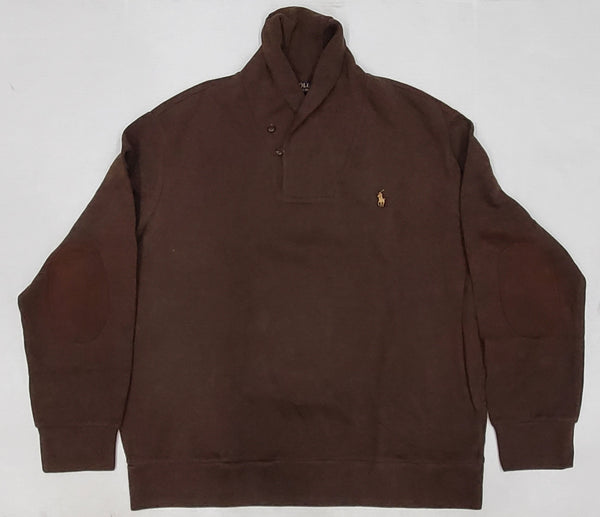 Nwt Polo Ralph Lauren Nutmeg Brown w/Brown Horse Shawl Neck Sweater - Unique Style