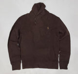 Nwt Polo Ralph Lauren Brown w/Brown Horse Shawl Neck Sweater - Unique Style