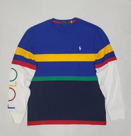 Nwt Polo Ralph Lauren Royal blue P-Wing New York 1967 Classic Fit Long Sleeve Tee