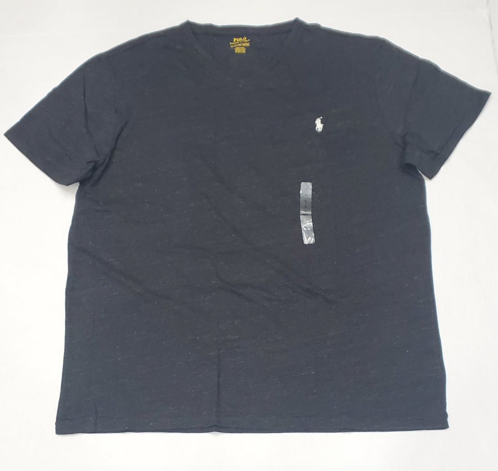 Nwt Polo Ralph Lauren Black Heather Small Pony V-Neck Tee