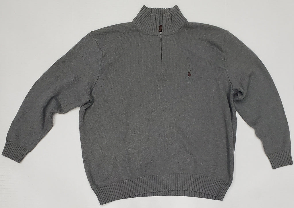 Nwt Polo Big & Tall Grey Heather Half Zip Sweater u