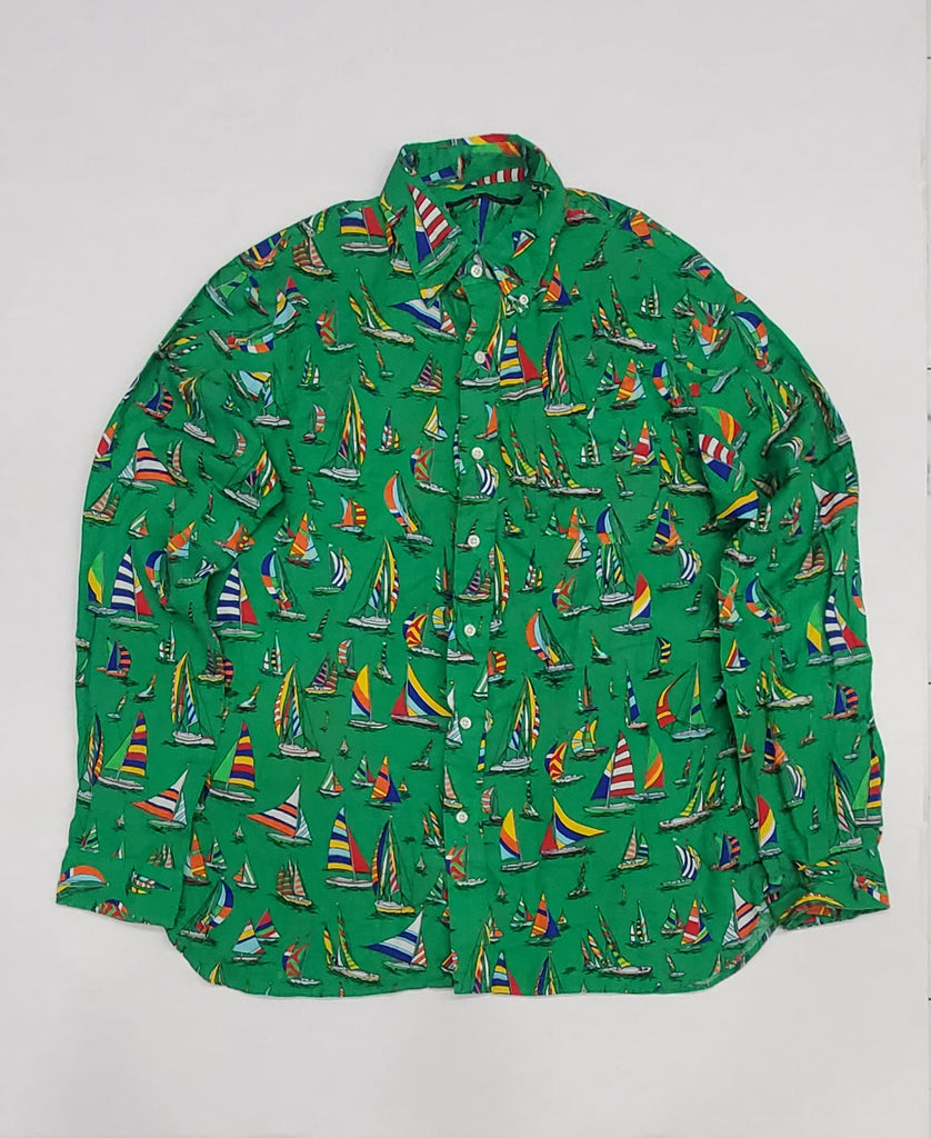 Nwt Polo Ralph Lauren Allover Sailboat Button Up