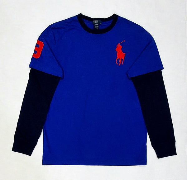 Nwt Kids Polo Ralph Lauren Royal Blue Big Pony L/S Tee (8-20) - Unique Style