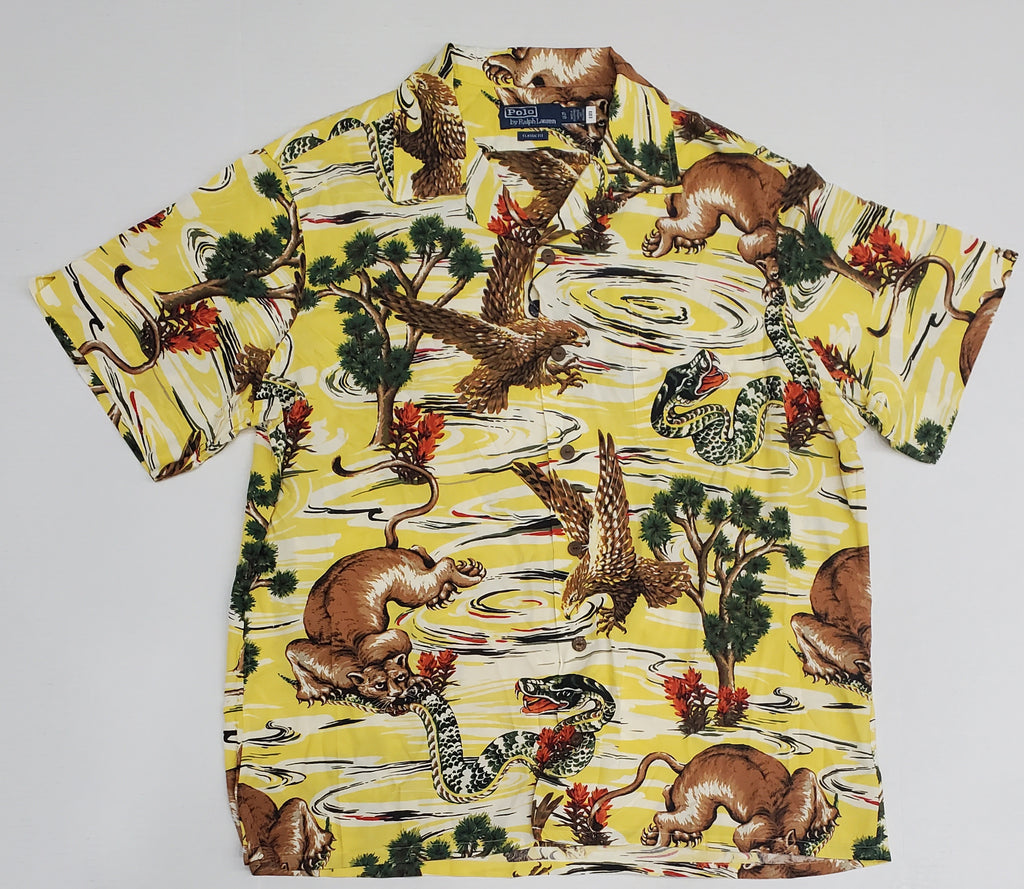 Nwt Polo Ralph Lauren Allover Jungle Print Classic Fit Button Down