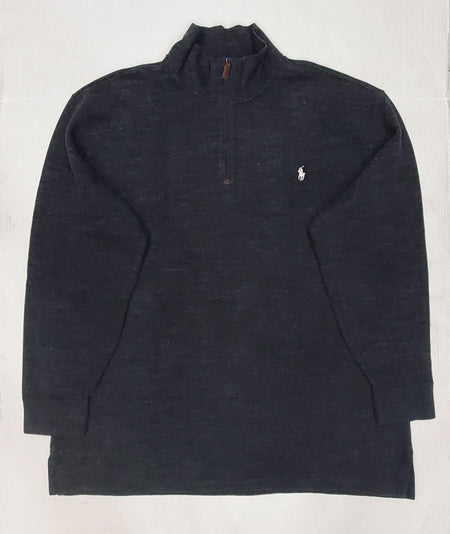 Nwt Polo Big & Tall Grey w/Navy  Horse Cotton Round Neck Sweater