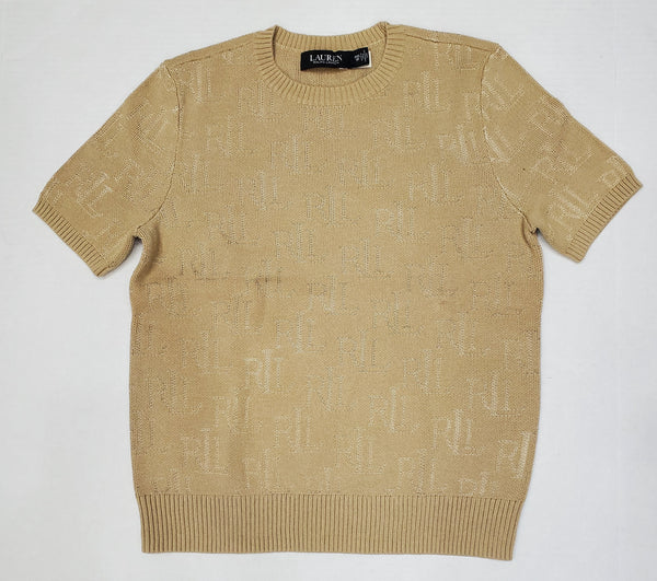 Women's Polo Ralph Lauren Tan S/S Knitted Sweater Shirt - Unique Style