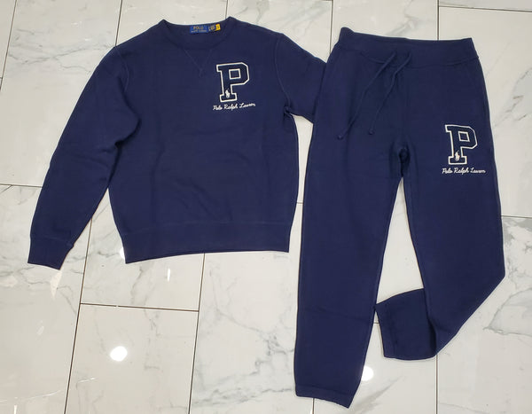 Nwt Polo Ralph Lauren Navy 'P' Sweatshirt With Matching Joggers - Unique Style