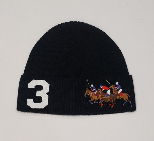 NWT Polo Ralph Lauren Black Triple Pony No. 3 Skully - Unique Style