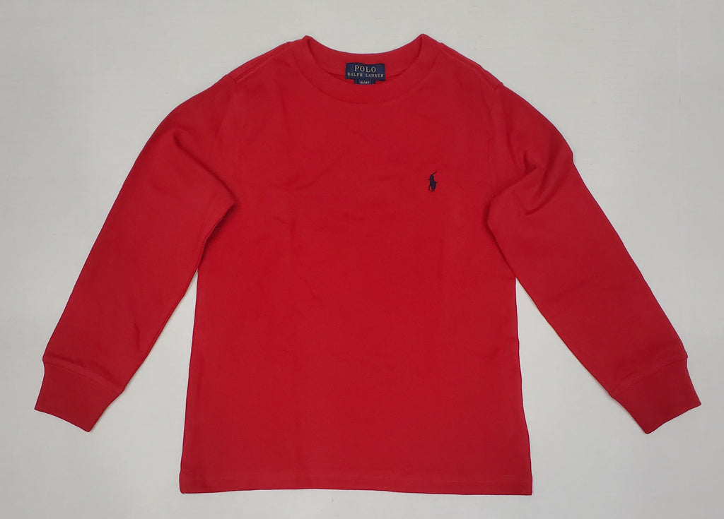 Nwt Kids Polo Ralph Lauren Red Small Pony L/S Tee (8-20)