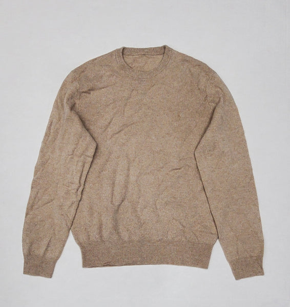 Polo Ralph Lauren Beige w/Beige Small Pony Wool Crewneck Sweater - Unique Style
