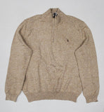 Polo Ralph Lauren Brown w/Brown Small Pony Half Zip Sweater - Unique Style
