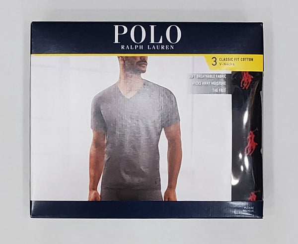 Polo Ralph Lauren Classic Fit 3 Pack V-Neck Black Tee - Unique Style