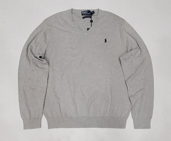 Nwt Polo Big & Tall Grey w/Navy Horse Cotton Round Neck Sweater - Unique Style