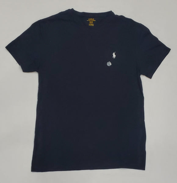 Nwt Polo Ralph Lauren "Black w/White" Small Pony V-Neck Tee - Unique Style