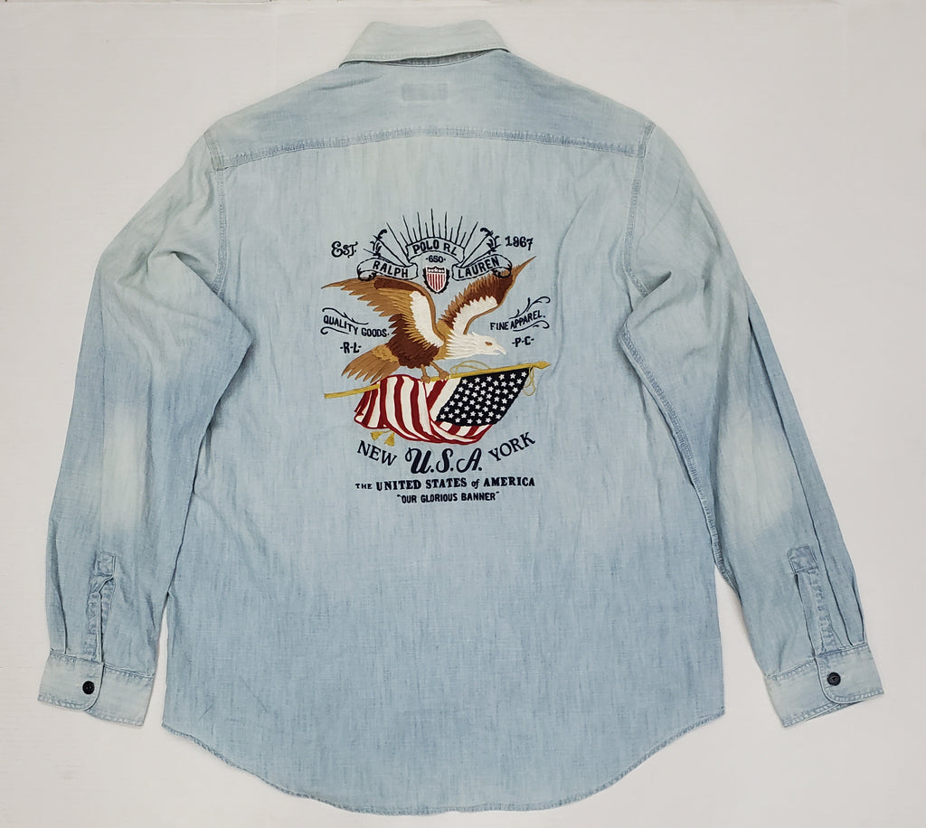 Nwt Polo Ralph Lauren Home Of The Brave Embroidered Button Down