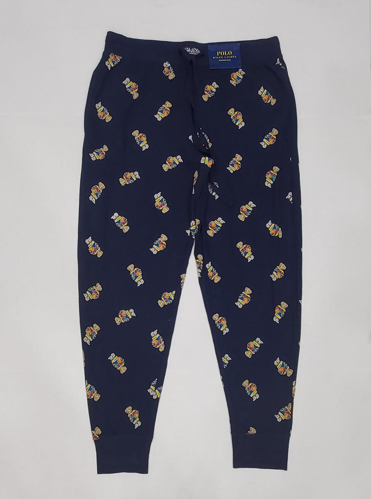 Nwt Polo Ralph Lauren Navy Allover Basketball Bear Print Pajamas