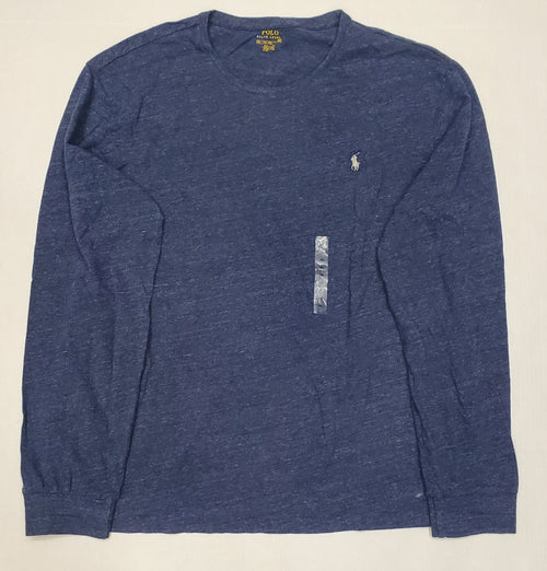 Nwt Polo Ralph Lauren "Gentian Blue Heather" Small Pony Long Sleeve Tee - Unique Style