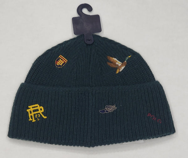 Nwt Polo Ralph Lauren Allover Green Embroidered Skully - Unique Style