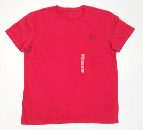 Nwt Polo Ralph Lauren "Red w/Navy" Small Pony Round Neck Tee - Unique Style