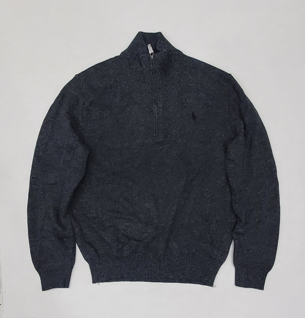 Polo Ralph Lauren Dark Heather w/Black Small Pony Half Zip Sweater