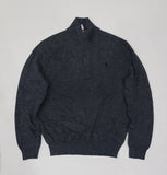 Polo Ralph Lauren Dark Heather w/Black Small Pony Half Zip Sweater - Unique Style