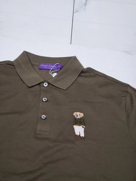 Nwt Ralph Lauren Purple Label Teddy Bear Olive Polo - Unique Style
