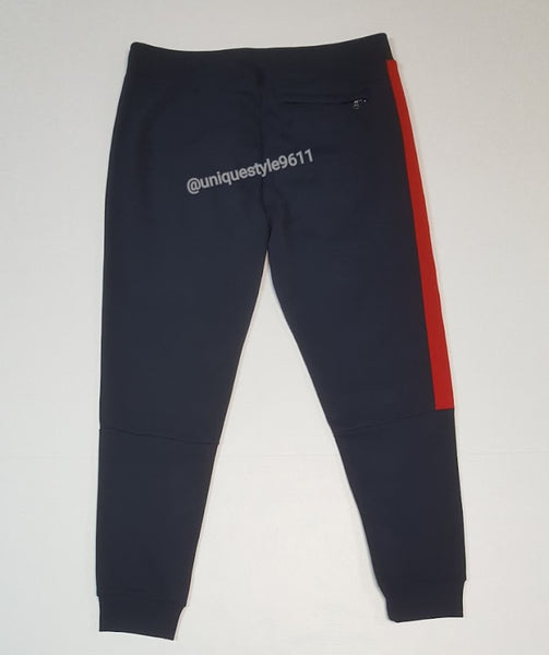 Nwt Polo Big & Tall Navy/Red Spellout Zip Joggers - Unique Style