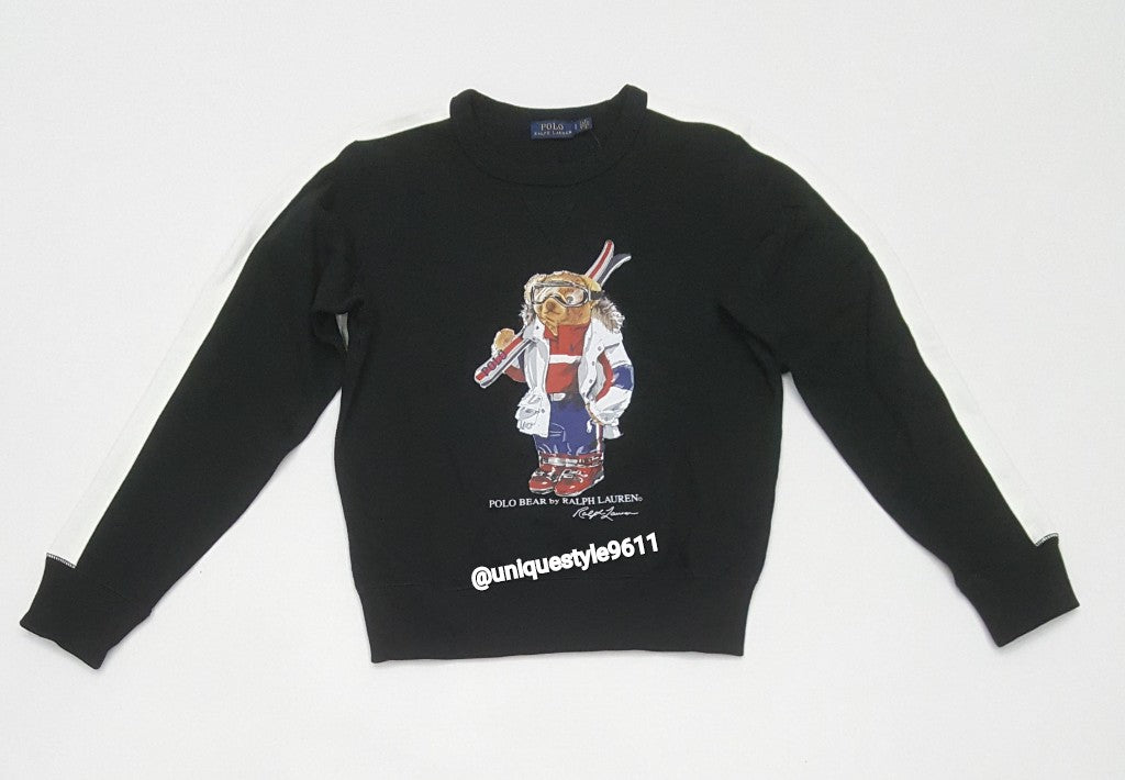 Nwt Polo Ralph Lauren Women's Black Skiing Bear Sweatshirt