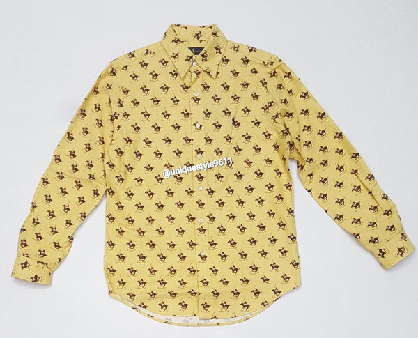 Nwt Polo Ralph Lauren Allover Man on Horse Classic Fit Button Down - Unique Style