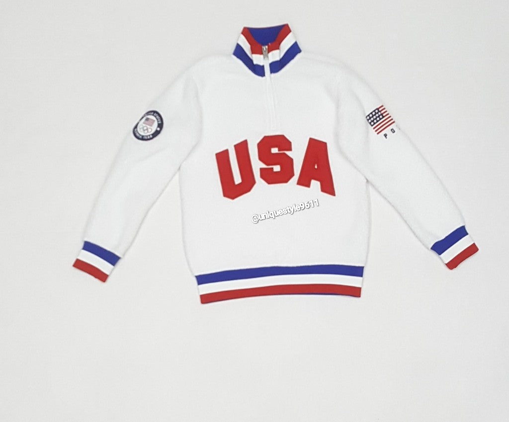 Nwt Boys Polo Ralph Lauren Team USA Half Zip Fleece (8-20)