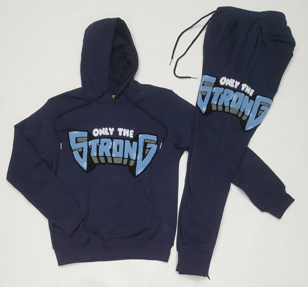 Vault Only The Strong Navy Blue Sweatsuit - Unique Style