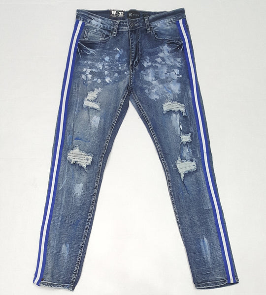 Waimea Royal/White Stripe Jeans - Unique Style