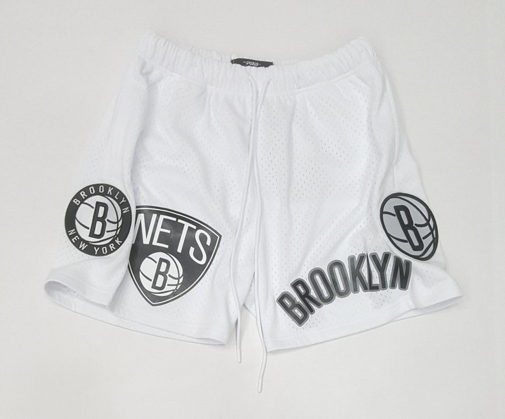 Pro Standard Brooklyn Nets White Mesh Shorts