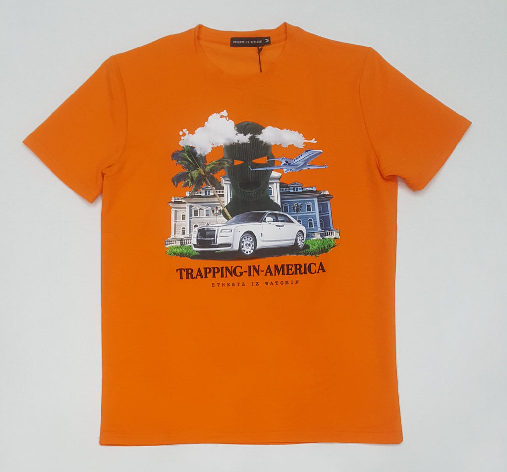 Streetz Iz Watchin Orange Trapping In America T-Shirt