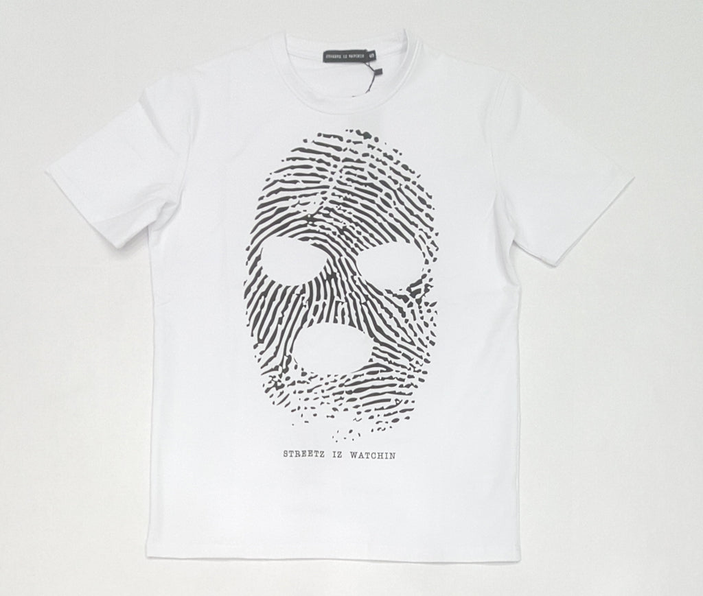 Streetz Iz Watchin White Thumb Print T-Shirt
