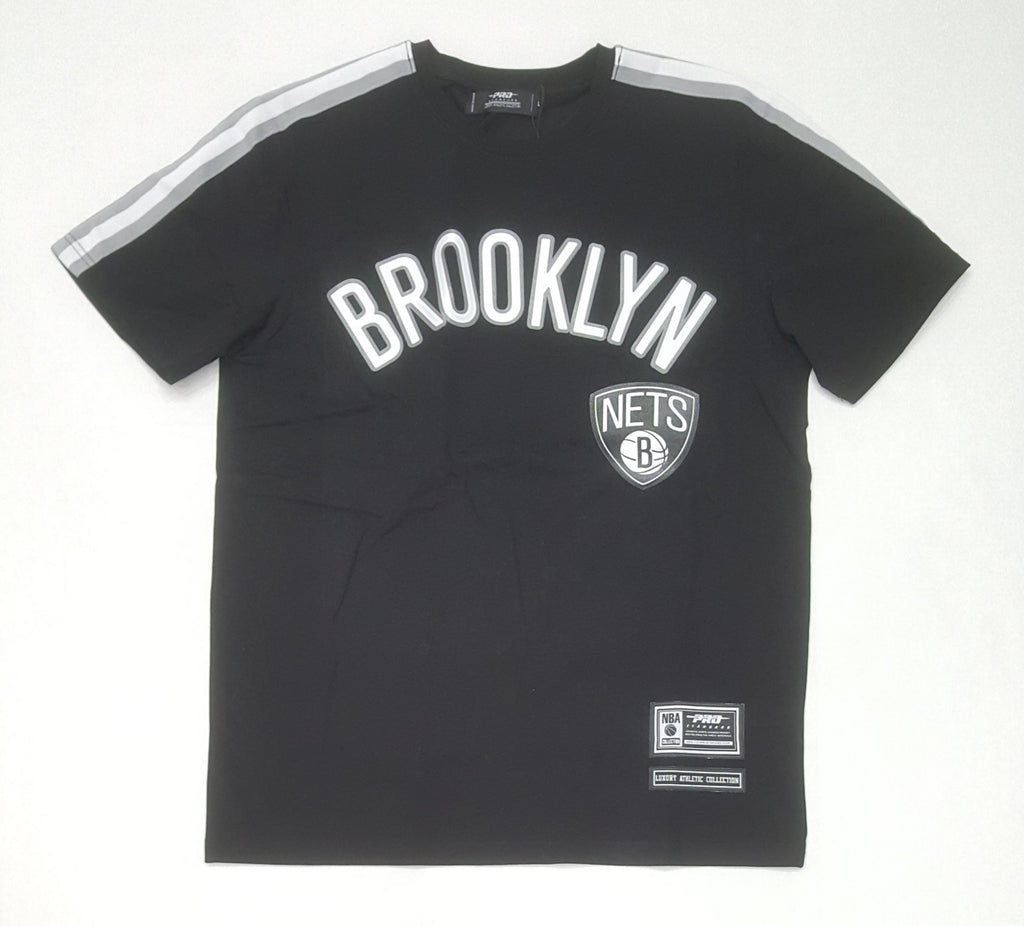 Pro Standard Black Brooklyn Nets Logo Pro Team Taping Shirt