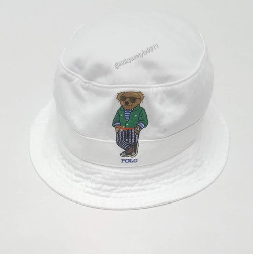 Nwt Polo Ralph Lauren White Casual Bear Bucket Hat - Unique Style