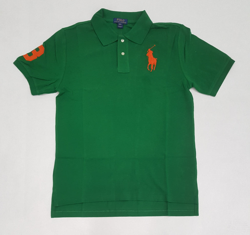 Nwt Kids Polo Ralph Lauren Green/Orange Big Pony Polo (8-20)