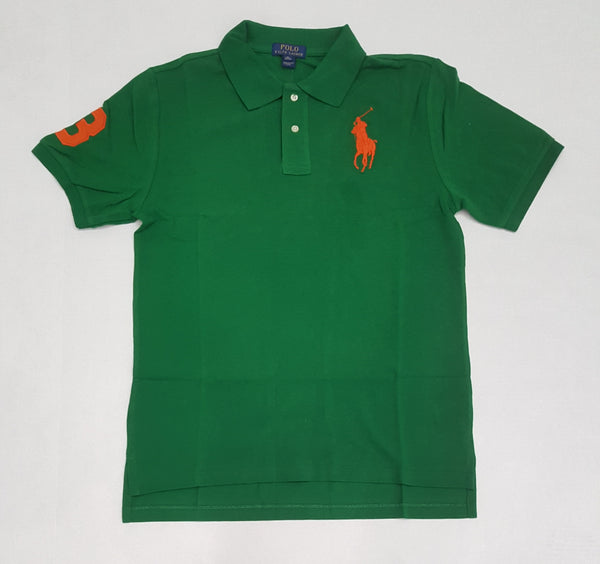 Nwt Kids Polo Ralph Lauren Green/Orange Big Pony Polo - Unique Style